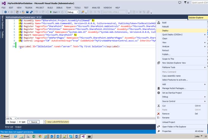 Deploy your solution
